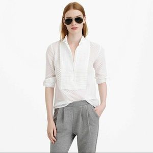J. Crew swiss dot tuxedo shirt